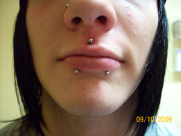 lip piercing